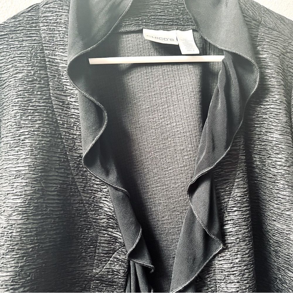Chico's Black Ruffled Jacket - Picture 3 of 6